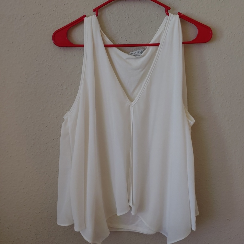 Sleeveless white top